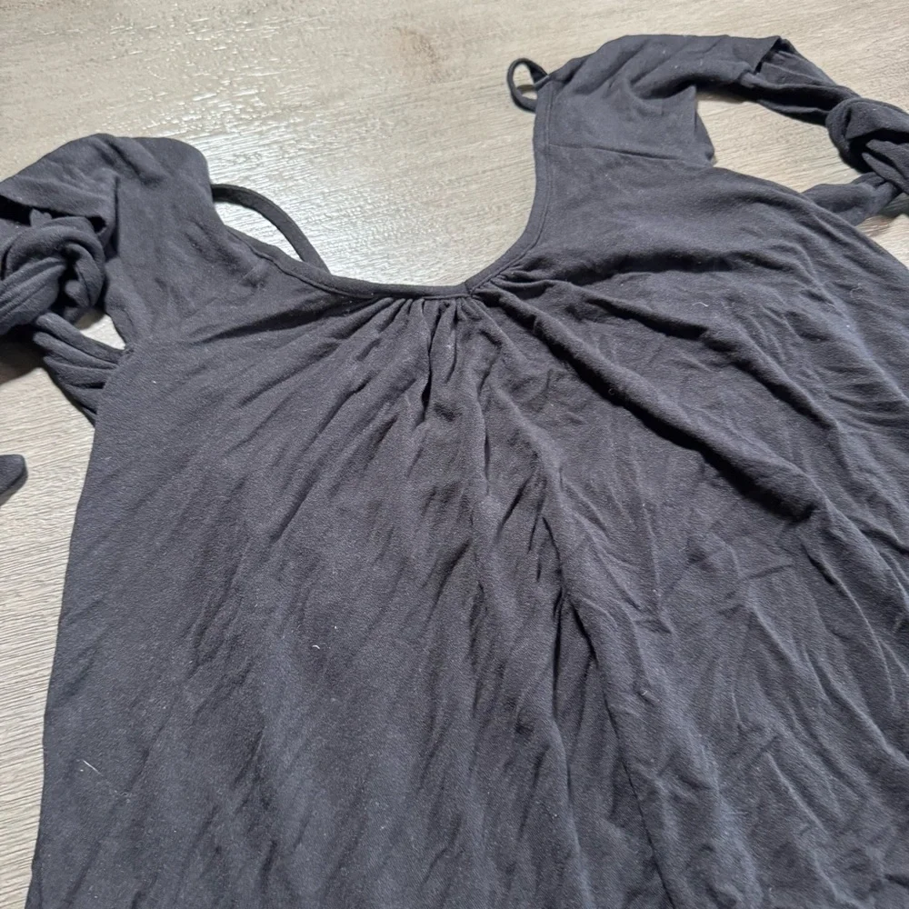 Free People Black Bow Off Shoulder Tank Top S - Picture 6 of 11